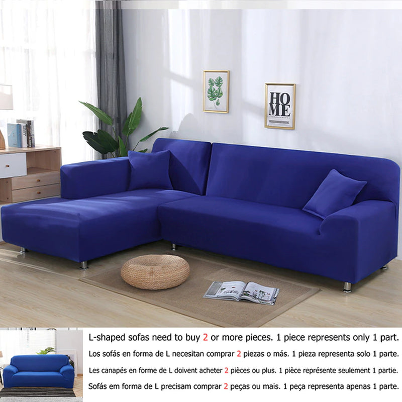 Solid Color 1/2/3/4 Seat Sofa Cover Stretch Milk Silk Fabric Couch Covers for Living Room Sectional Corner Settee Slipcovers 1PC