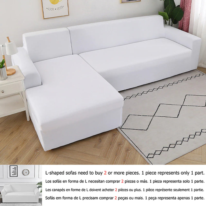 Solid Color 1/2/3/4 Seat Sofa Cover Stretch Milk Silk Fabric Couch Covers for Living Room Sectional Corner Settee Slipcovers 1PC