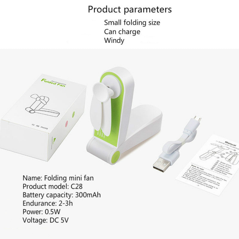 USB Mini Fold Fan - Portable Electric Air Cooler for Desktop - Household Electrical Appliance with Charging Capability