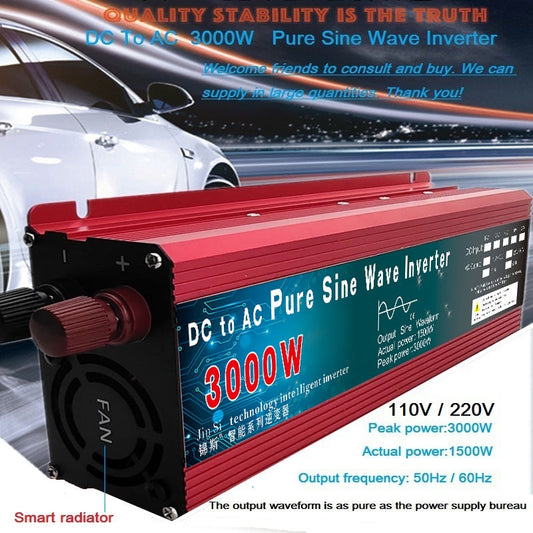 Pure Sine Wave Inverter: Convert DC 12V/24V to AC 110V/220V