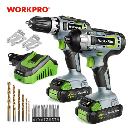 Workpro 20V Cordless Drill Driver Set