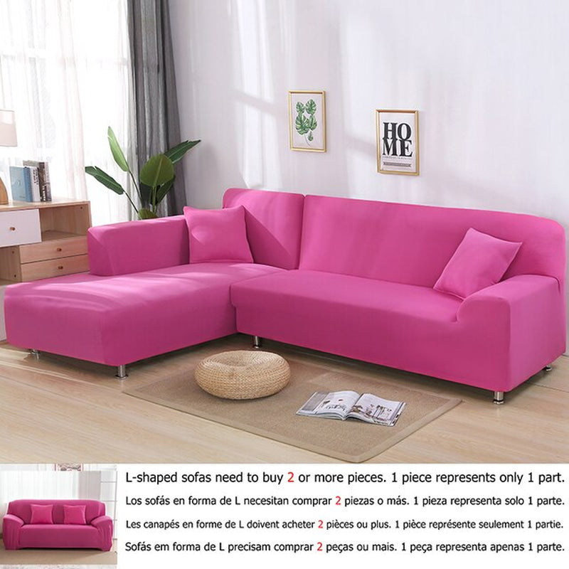 Solid Color 1/2/3/4 Seat Sofa Cover Stretch Milk Silk Fabric Couch Covers for Living Room Sectional Corner Settee Slipcovers 1PC