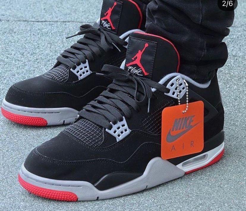 NK Jordan 4 Retro Black and Red