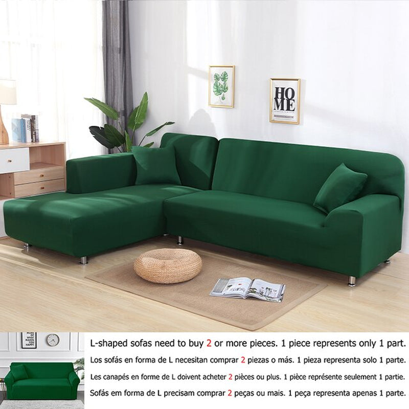 Solid Color 1/2/3/4 Seat Sofa Cover Stretch Milk Silk Fabric Couch Covers for Living Room Sectional Corner Settee Slipcovers 1PC